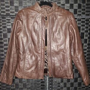 KNOWLES & CARTER  ITALIAN LAMB SKIN LEATHER BOMBER JACKET size M